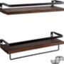 Set Of Two Storage Wall Shelves With Rail And Hooks, thumbnail 6 of 7