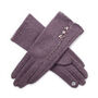 Merino Wool Touch Screen Gloves With Tartan Buttons, thumbnail 3 of 9