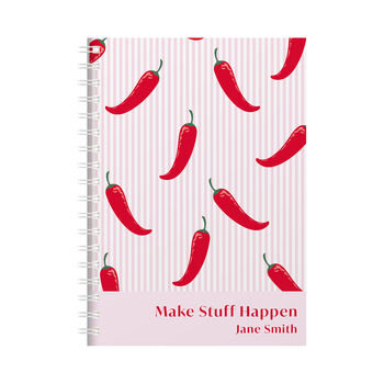 Personalised Chilli Combined Diary And Notebook, 2 of 5