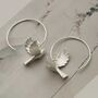 Sterling Silver Flying Bird Hoops, thumbnail 6 of 7