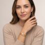 18k Gold Plated Double Band Clover Bangle Bracelet, thumbnail 2 of 2