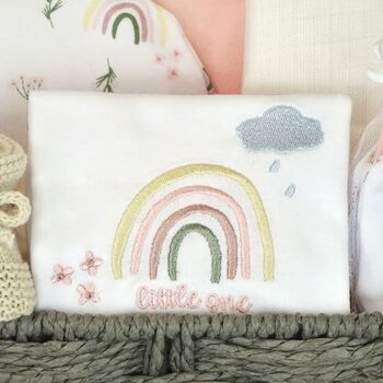 Peachy Rainbows New Baby Girl Gift Set Hamper, 5 of 7