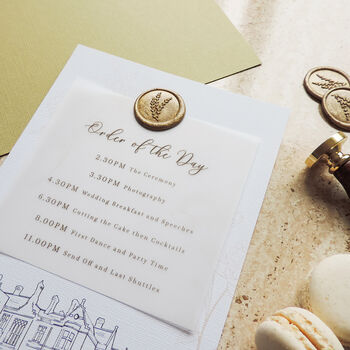 Order Of The Day Cards With Wax Seal And Vellum, 4 of 4