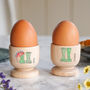 Personalised Daddy And Me Wooden Egg Cups, thumbnail 2 of 4