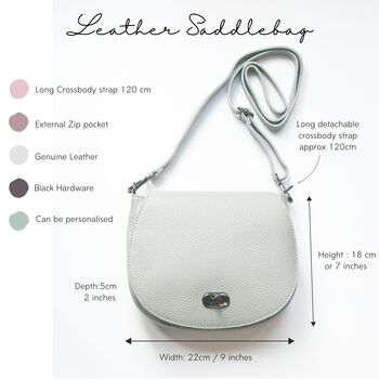 Leather Colourful Saddlebag Handbag, 8 of 11