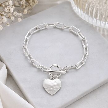 Mother And Daughter Forever Linked Heart Toggle Bracelet, 4 of 7