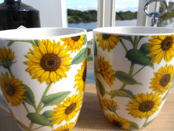 Set Of Four China Aspen Mugs In Sunflower Design, 7 of 12