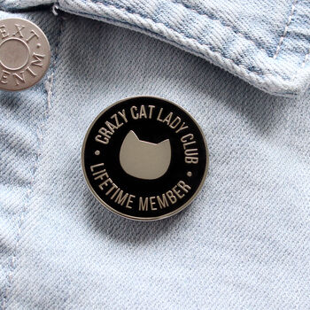 'Crazy Cat Lady Club' Enamel Pin, 3 of 3