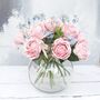 Luxury Pink Rose Bouquet In Glass Vase, thumbnail 4 of 8