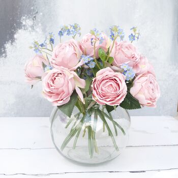 Luxury Pink Rose Bouquet In Glass Vase, 4 of 8