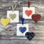 Red, Blue And Gold Seed Paper Hearts Set, thumbnail 1 of 10