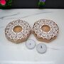 Wooden Flower Tea Light Candle Holder, Set Of Two, thumbnail 4 of 5