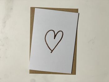 Handprinted Heart Foil Card, 3 of 3