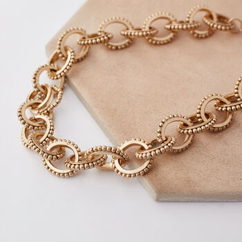 Textured Link Chain Statement Necklace, 2 of 3