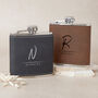Personalised Initial And Name Leather Hip Flask, thumbnail 2 of 4