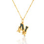 Gold Plated N Initial Necklace With Green Marble, thumbnail 2 of 6