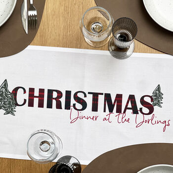 Personalised Tartan Christmas Table Runner, 3 of 6