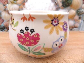 Open Sugar Bowls In Patchwork Owls Design, 2 of 12