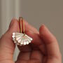 Mother Of Pearl Bridal Art Deco Scallop Earrings, thumbnail 5 of 11