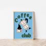 Coffee Club Print In Blue, thumbnail 3 of 3