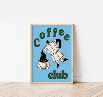 Coffee Club Print In Blue, 3 of 3