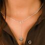 Heart Drop Lariat Circle Love Y Shape Necklace, thumbnail 5 of 9