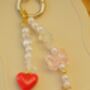 Clear Quartz And Pink Teddy Phone Charm, thumbnail 2 of 4