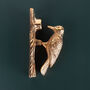 G Decor Golden Woodpecker Polished Brass Door Knocker, thumbnail 3 of 4