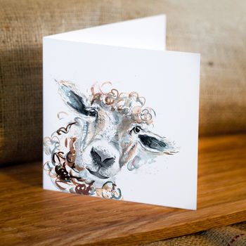 Inky Sheep Blank Greeting Card, 3 of 4