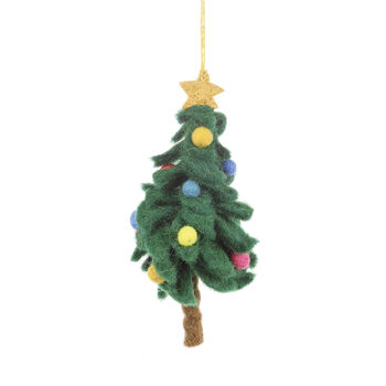 Handmade Felt Colourful Christmas Tree Decoration, 2 of 4