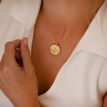 Libra Zodiac Necklace 18k Gold Plated Gift, 2 of 6