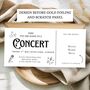 Concert Scratch To Reveal Card, Gold Foil Birthday Voucher, Scratch Off Ticket, thumbnail 2 of 3