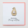 Personalised Merry Christmas Wooden Penguin Card, thumbnail 1 of 3