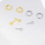 Dangling Key Hoop Earrings In Sterling Silver, thumbnail 7 of 11