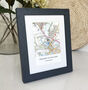 Favourite UK Map Personalised Print With Grey Frame, thumbnail 1 of 10