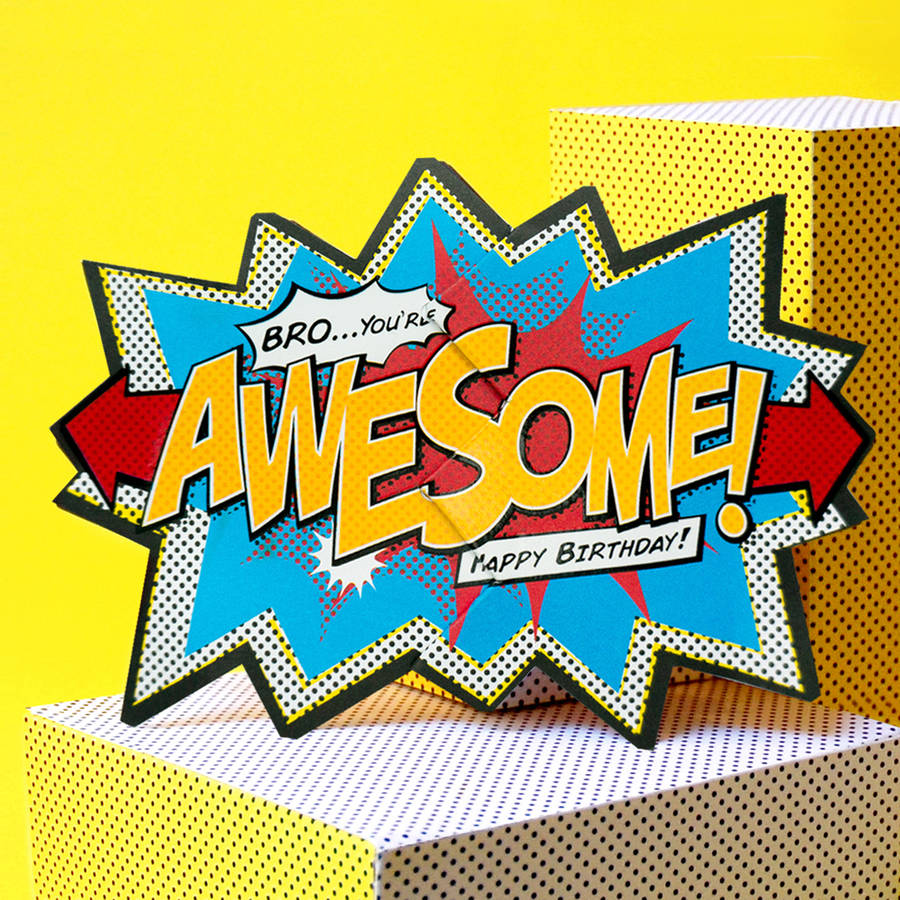 'Awesome Bro' Comic Cracker Card, 1 of 2