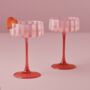 A Pair Of Pink Striped Cocktail Coupes, thumbnail 1 of 3