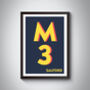 M3 Manchester Typography Postcode Print, thumbnail 5 of 8