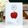 Don't Make Me Use My Teacher Voice Red Apple Enamel Pin Badge, End Of Term, Christmas Gift For Teachers, Teacher Lanyard Accessory, thumbnail 1 of 8