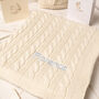 Luxury Unisex Cream Cable Baby Blanket, thumbnail 2 of 12