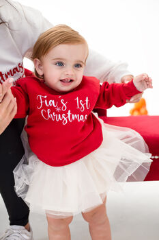 Baby's First Christmas Personalised Embroidered Sweatshirt Jumper, 3 of 6