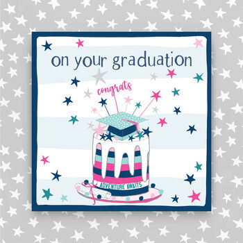 On Your Graduation Card Cake Theme Blue/Pink, 2 of 3