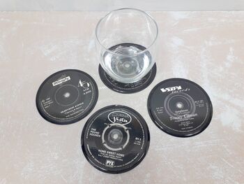 Set Of Four Real Vintage Record Coasters, 6 of 7