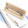 Personalised Beech Wood Pen Set, thumbnail 3 of 7
