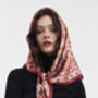 Folksy Fox Tales Peach Square Scarf, thumbnail 2 of 5