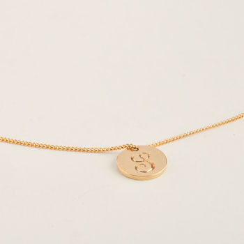 Double Sided Solid Gold Disc Initial Necklace, 8 of 11