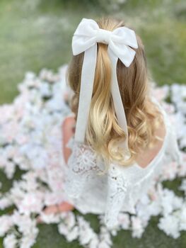 Little Love Fable Bow Barrette / Flower Girl Hair Bow, 8 of 12