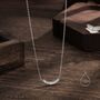 Curved Bar Cz Pendant Necklace In Sterling Silver, thumbnail 5 of 10