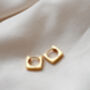 18k Gold Square Huggie Hoop Earrings, thumbnail 7 of 7