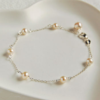Delicate Sterling Silver And Pearl Necklace, 2 of 3